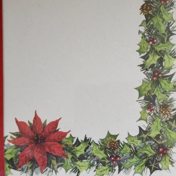 Photo Letter Cards With Envelopes Holly & Poinsettia Design Geographics Sealed - Picture 2 of 7